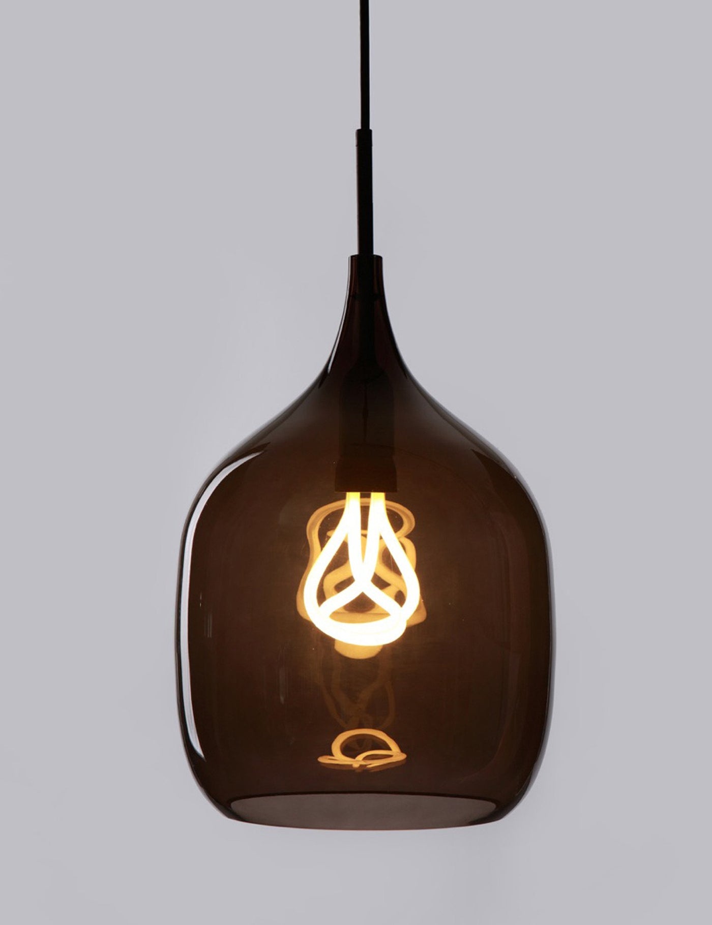 Vessel Large Shade in Grey with Plumen 001 Bulb E26