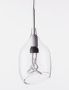 Vessel 2 Lamp Shade - Diagonal Cut - Clear Glass with Plumen 001 Bulb E26