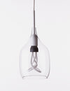 Vessel 1 Lamp Shade - Flat Cut - Clear Glass with Plumen 001 Bulb E26