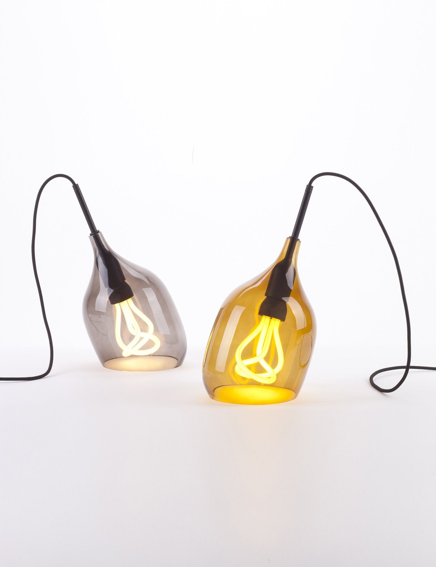 Vessel Lamp Shade - Table - Bronze Glass with Plumen 001 Bulb E26